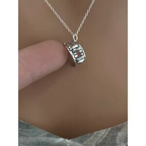 Sterling Silver Oxidized Fang Necklace